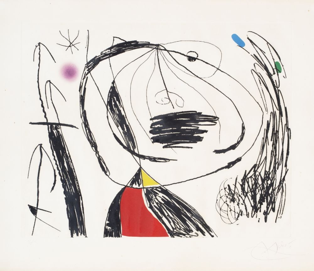 エッチングと　アクチアント Miró - Serie Mallorca (plate 5)