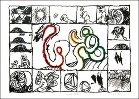 リトグラフ Alechinsky - Serpent restauré 