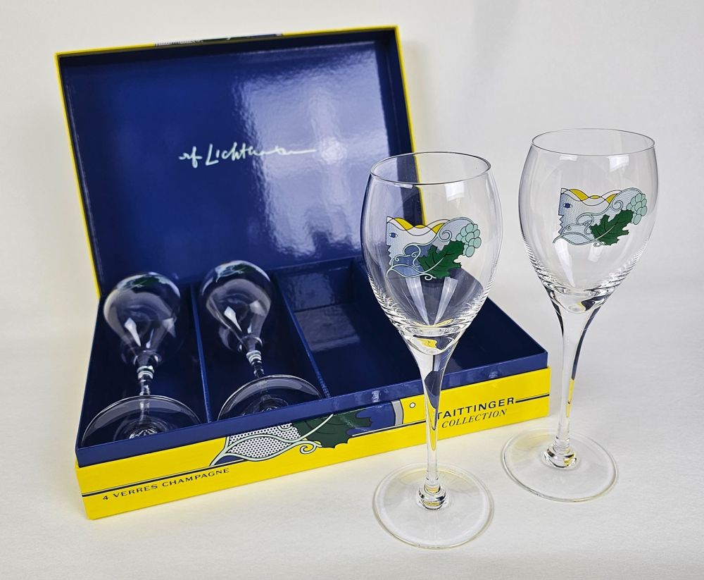 シルクスクリーン Lichtenstein - Set of 4 Taittinger Collection Champagne Flutes