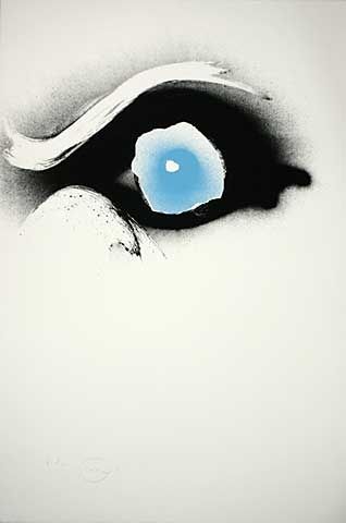 シルクスクリーン Piene - Seuloeil blau/schwarzes Auge