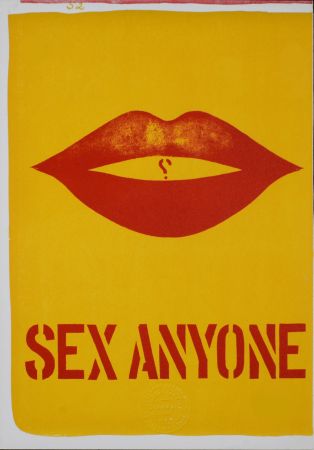リトグラフ Indiana - Sex Anyone, 1964 - Stamp-signed!