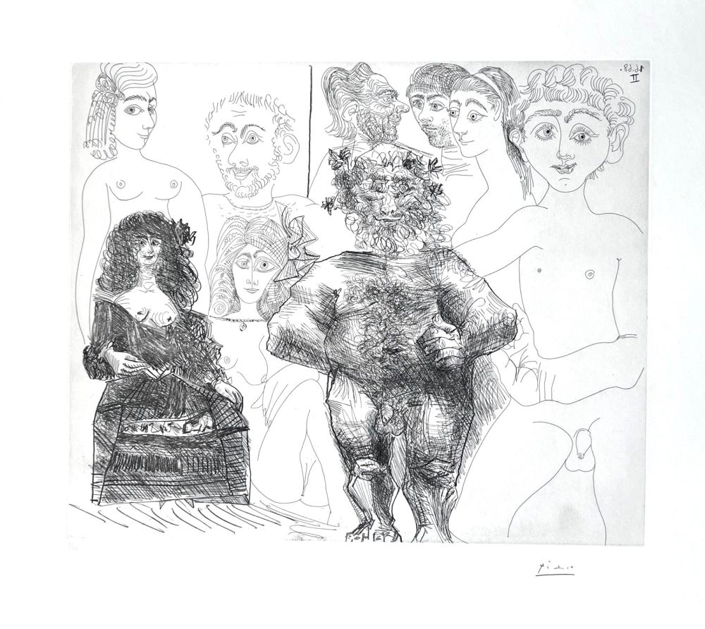 エッチング Picasso - Sexe à l’ancienne et à la moderne 