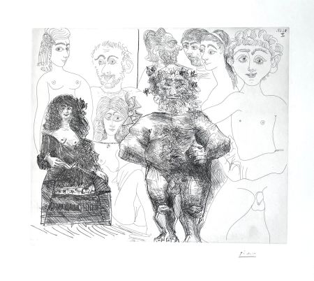 エッチング Picasso - Sexe à l’ancienne et à la moderne 