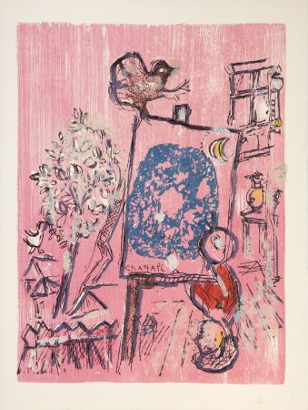 木版 Chagall - Si Mon Soleil (Plate 6 From Poems)