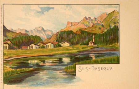 リトグラフ Giacometti - Sils-Baseglia / Samaden / Sils-Maria / Silva Plana mit Piz Margna / Maloja / St.Moritz / Der Schafberg / Forno-Gletscher.
