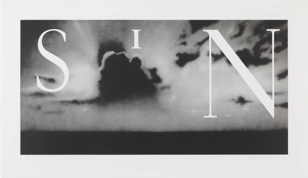 リトグラフ Ruscha - Sin - Without