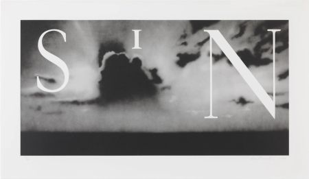 リトグラフ Ruscha - Sin - Without
