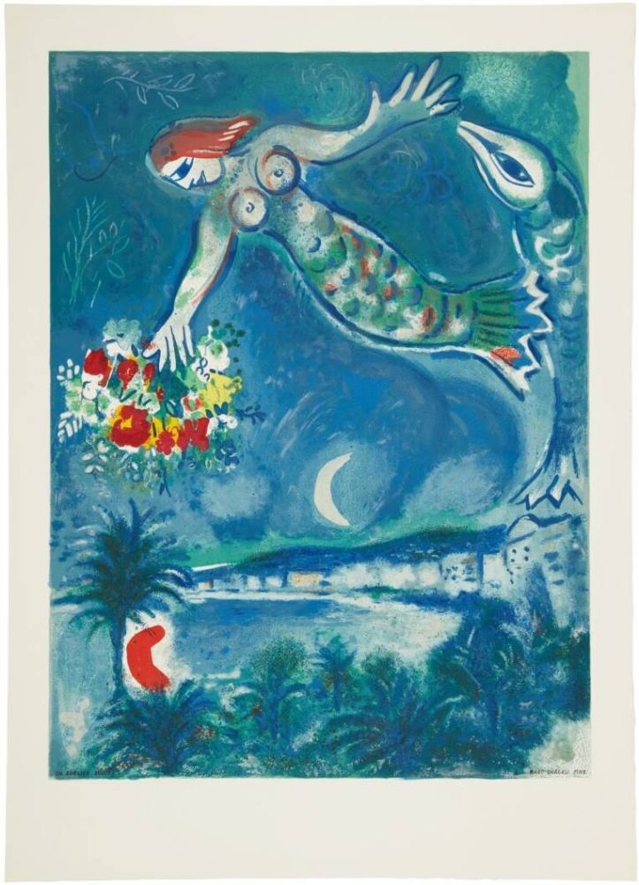 リトグラフ Chagall - Sirène et Poisson (Sirene and Fish)