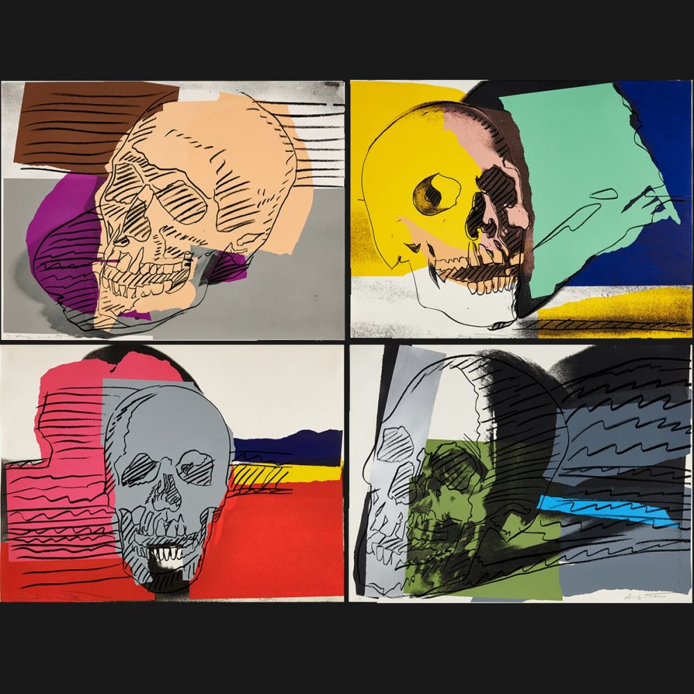 シルクスクリーン Warhol - Skulls Complete Portfolio (FS II.157-160)