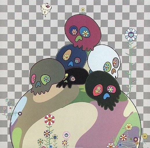 リトグラフ Murakami - Skulls rock
