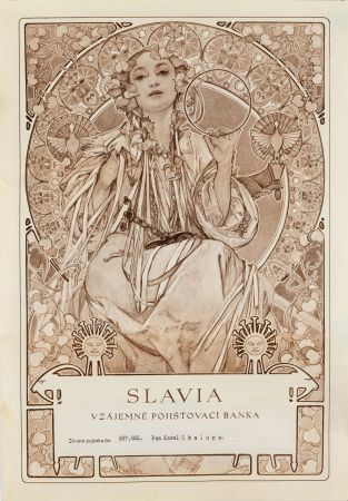 リトグラフ Mucha -  Slavia