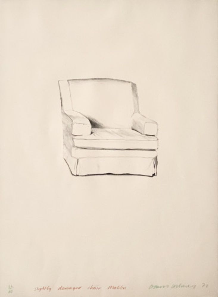 リトグラフ Hockney - Slightly damaged chair, Malibu