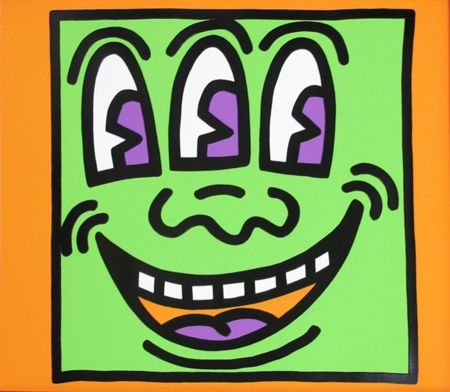 シルクスクリーン Haring - Smiling Face