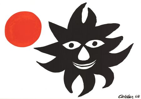 リトグラフ Calder - SOLEIL ET LUNE (Sun and Moon) Lithographie originale de 1968