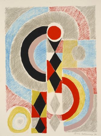 リトグラフ Delaunay - Sonia Delaunay (1885-1979). Totem. Lithographie signée. 1970.