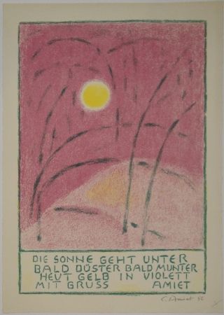 リトグラフ Amiet - Sonnenuntergang