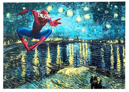 デジタル版画 Death Nyc - Spiderman Starry Night