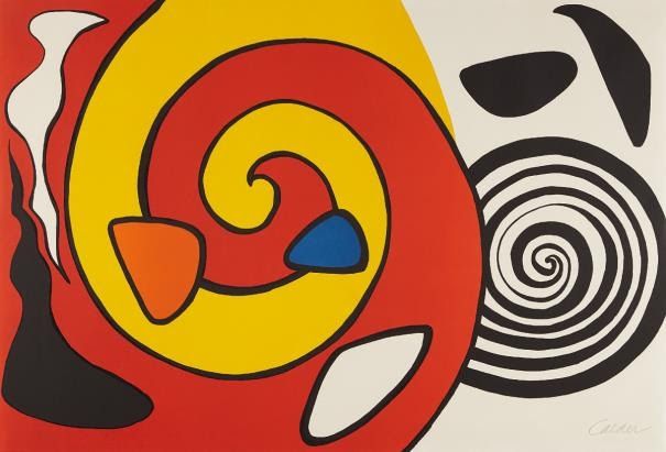 リトグラフ Calder - Spirals and Forms