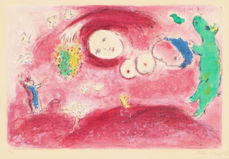 リトグラフ Chagall - Springtime in the Meadow, from Daphnis and Chloe