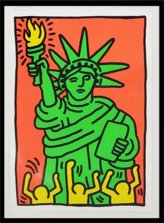 シルクスクリーン Haring - Statue of Liberty