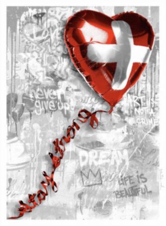 シルクスクリーン Mr Brainwash - Stay Strong Swiss