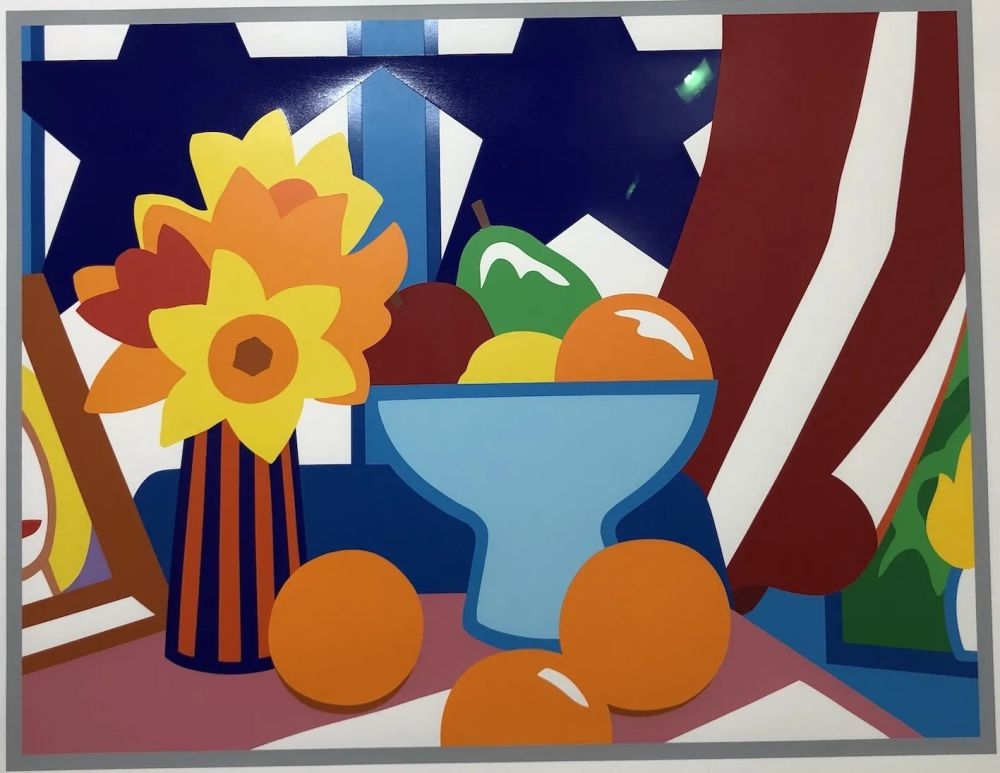 シルクスクリーン Wesselmann - Still life with blowing curtain ( red)