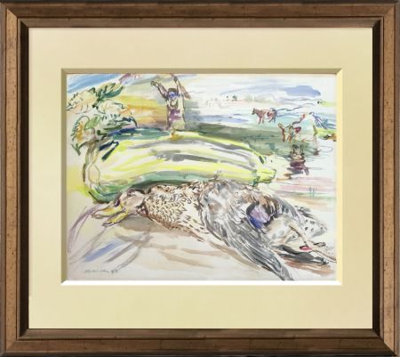 技術的なありません Kokoschka - Stilllife and landscape Original watercolour on paper