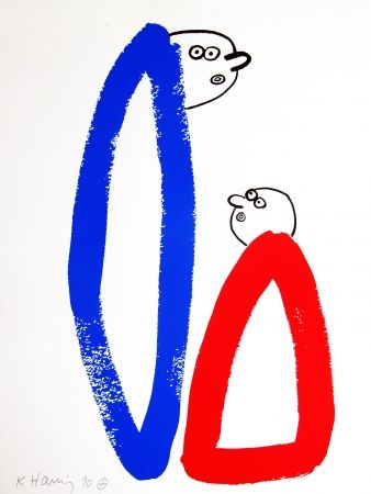 リトグラフ Haring - Story of Red & Blue #14