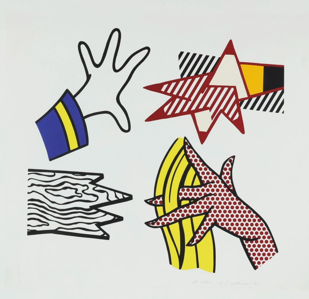 シルクスクリーン Lichtenstein - Study of Hands