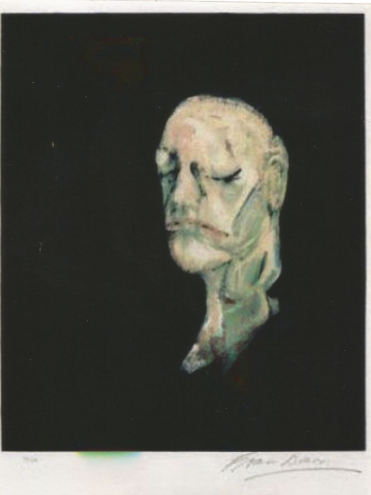 リトグラフ Bacon - Study portrait after the life mask of William Blake