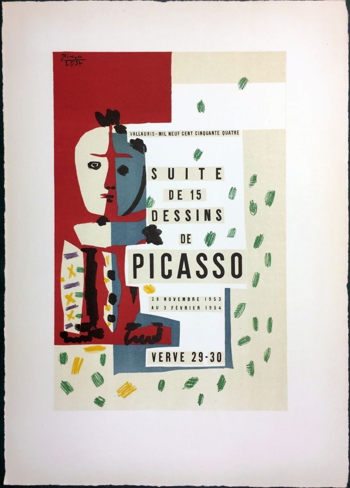 リトグラフ Picasso - SUITE DE 15 DESSINS. VALLAURIS 1954. Titre du tirage de luxe.