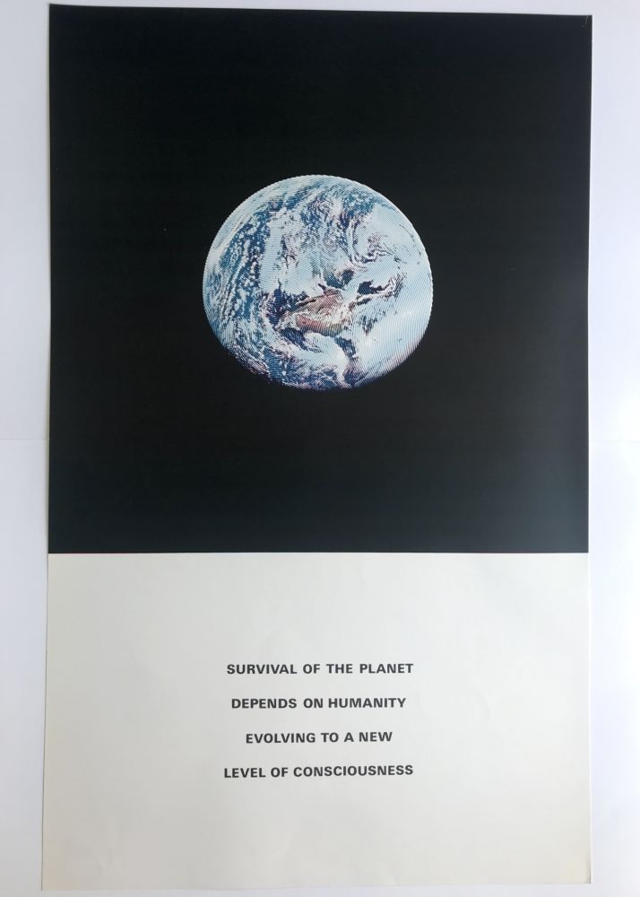シルクスクリーン Jacquet - Survival of the planet depends on humanity evolving to a new level of consciousness