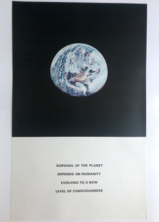 シルクスクリーン Jacquet - Survival of the planet depends on humanity evolving to a new level of consciousness