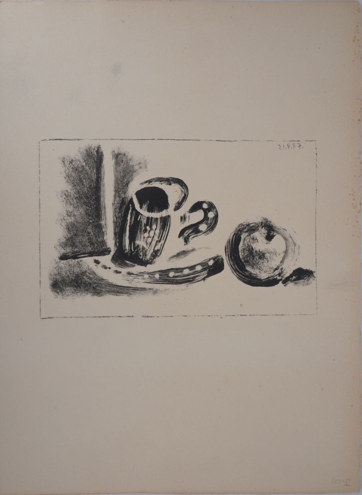 リトグラフ Picasso - Tasse et pomme