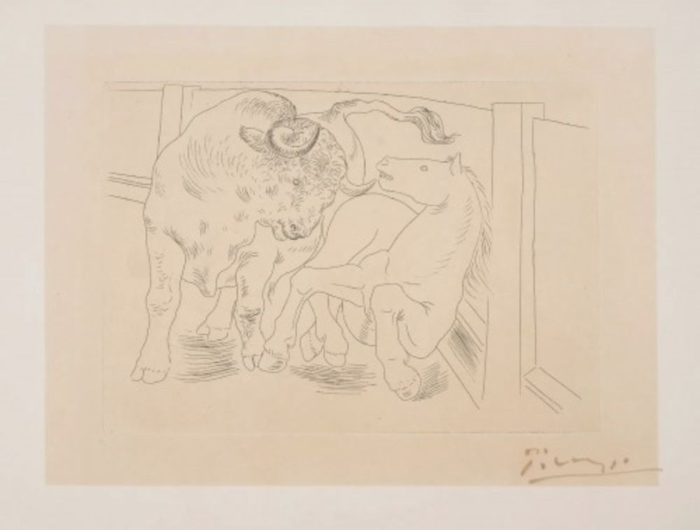 彫版 Picasso - Taureau et Cheval
