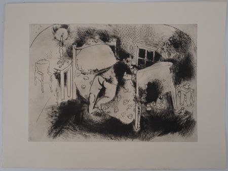 彫版 Chagall - Tchitchikov sur le lit