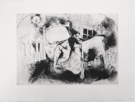 彫版 Chagall - Tchitchikov sur le lit (Les Âmes mortes)
