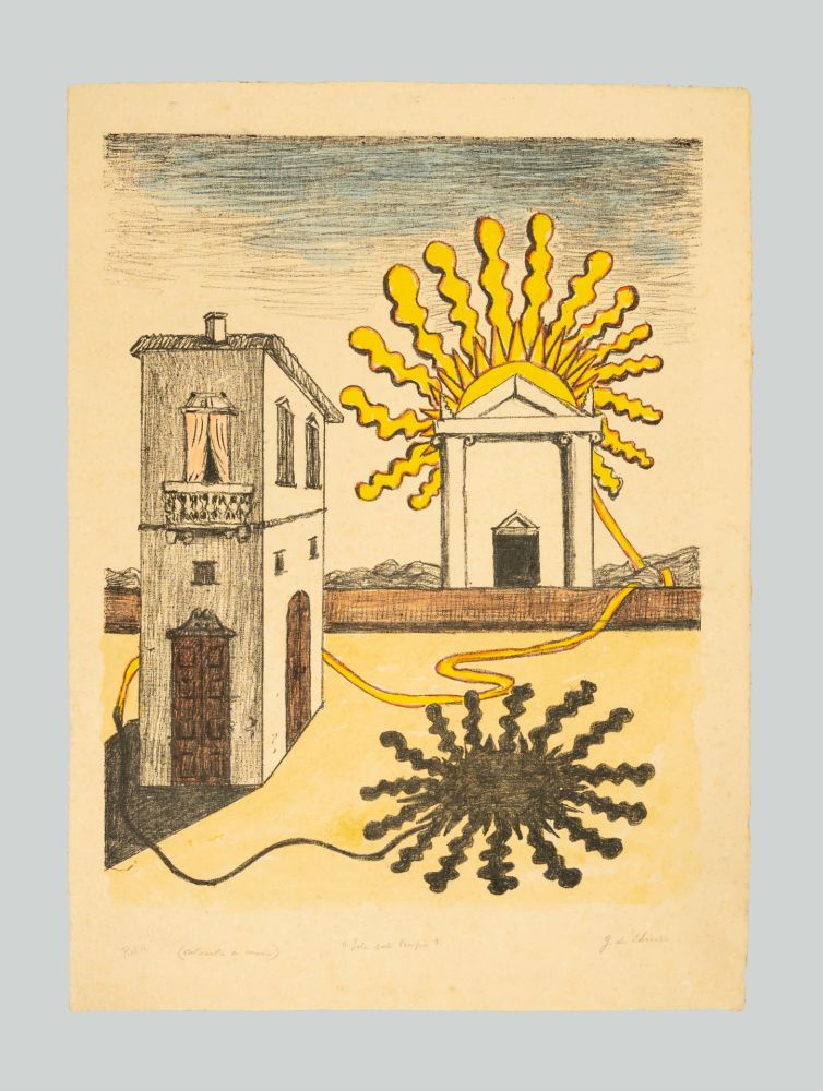 リトグラフ De Chirico - Tempio del Sole