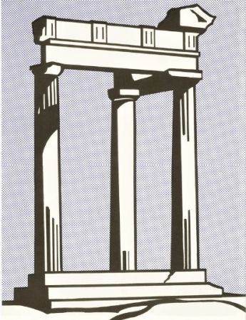 リトグラフ Lichtenstein - Temple (Leo Castelli mailer)