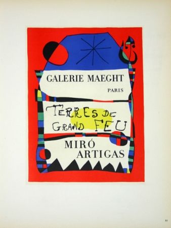 リトグラフ Miró - Terre de Grand Feu  Galerie Maeght 1955