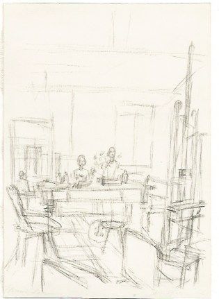 リトグラフ Giacometti - The Artist's Studio
