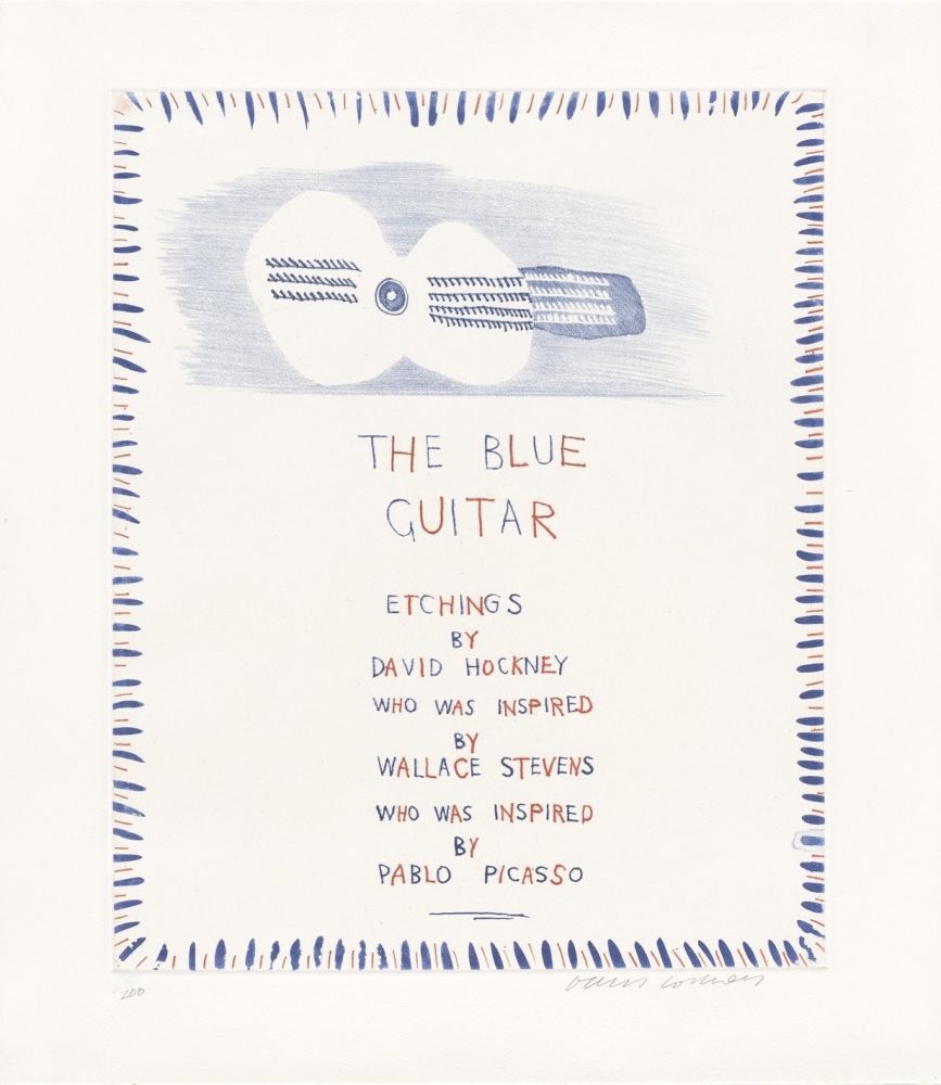 エッチングと　アクチアント Hockney - The Blue Guitar: title page