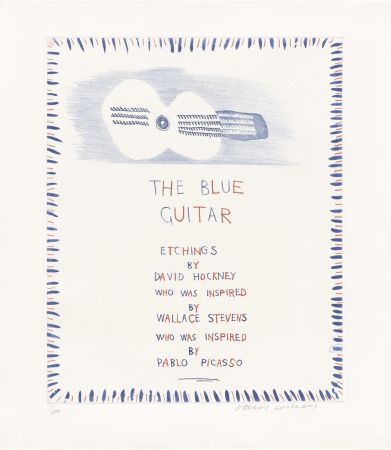 エッチングと　アクチアント Hockney - The Blue Guitar: title page