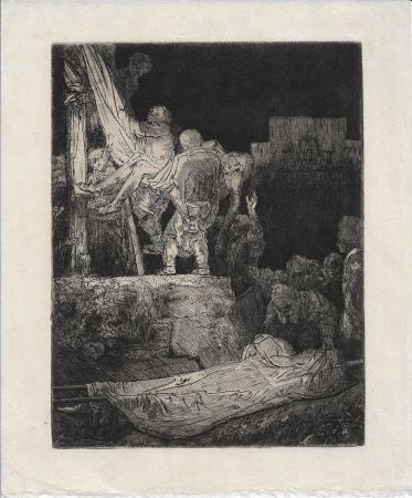 彫版 Rembrandt - The Descent from the Cross by Torchlight