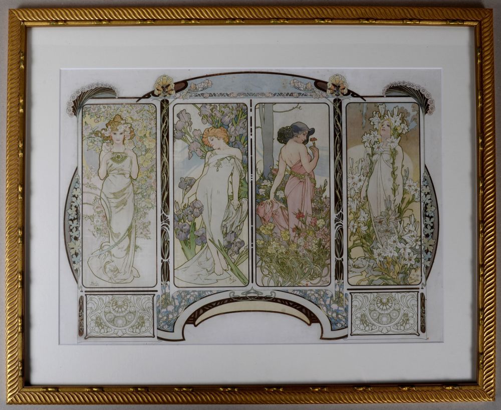 リトグラフ Mucha - The Flowers (one sheet), circa 1900