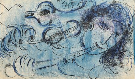 リトグラフ Chagall - The Flute Player