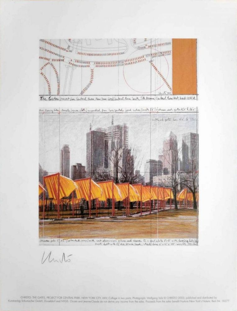 リトグラフ Christo & Jeanne-Claude - The Gates, Project for Central Park, New York, XIV