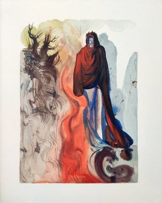 木版 Dali - The Inferno, Canto 34 - Apparition de Dite