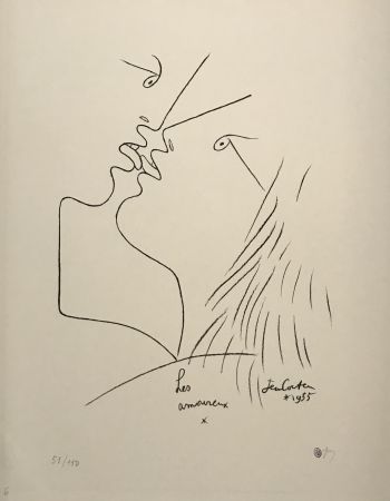 リトグラフ Cocteau - The Kiss, Les Amoureux