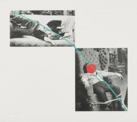 リトグラフ Baldessari - The life and opinions of Tristam Shandy 2 (Man Collapsed on Sofa; Man Tied to Chair)